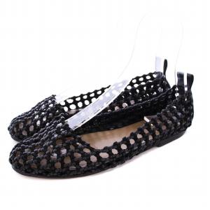 ミノルク メッシュ フラットシューズ パンプス 37 ブラック