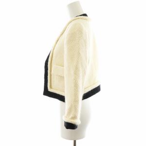 alexanderwang ノーカラージャケット ボア モヘヤ混 0 白 ホワイト /AN24 MA