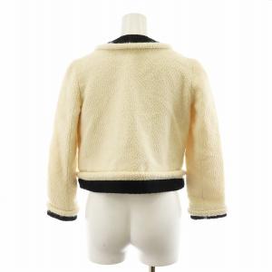 alexanderwang ノーカラージャケット ボア モヘヤ混 0 白 ホワイト /AN24 MA