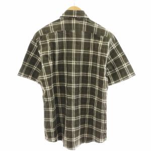 BURBERRY LONDON シャツ 半袖 チェック柄 コットン M カーキ /AN36 MA