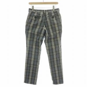 BURBERRY BLACK LABEL テーパードパンツ スラックス ジップフライ ノバチェック W76 グレー