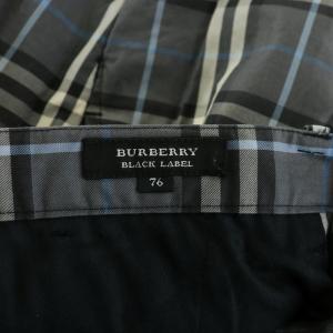 BURBERRY BLACK LABEL テーパードパンツ スラックス ジップフライ ノバチェック W76 グレー