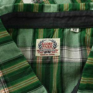 THE FLAT HEAD GLORY PARK カジュアルシャツ 長袖 レギュラーカラー チェック柄 42 緑 グリーン /BB