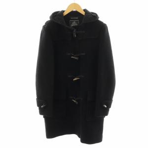ダッフルコート ロング丈 フード ウール M 黒 ブラック /AN35 GY12