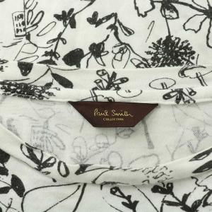 Paul Smith COLLECTION Tシャツ 半袖 クルーネック 総柄 ストレッチ XL 白 ホワイト 黒 ブラック