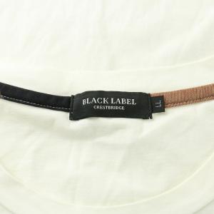 BLACK LABEL CRESTBRIDGE Tシャツ ロンT 長袖 クルーネック ロゴ プリント チェック柄 LL 白 ホワイト