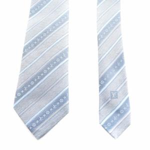 LOUIS VUITTON モノグラム レギュラータイ ネクタイ シルク 絹 水色 ライトブルー /AN2 GY12 OH
