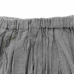 mizuiro ind mizuiroind フレアスカート ギャザー イージー ミモレ ロング ウエストゴム 千鳥格子柄 総柄 F 黒 ブラック /BB