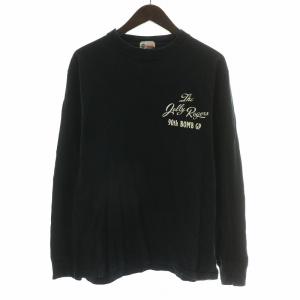 BUZZ RICKSON’S Tシャツ ロンT 長袖 クルーネック ロゴ ドクロ プリント L 黒 ブラック /BB GY12