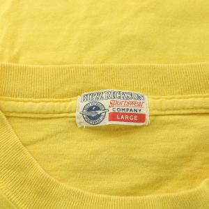 BUZZ RICKSON’S Tシャツ ロンT 長袖 クルーネック ロゴ プリント L 黄色 イエロー /BB GY12