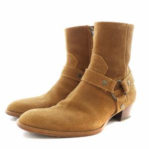 SAINT LAURENT PARIS Suede Ring Boots ワイアットブーツ 40 ブラウン 379755
