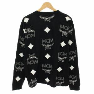 PHENOMENON エムシーエム MCM モノグラムプリントロングスリーブTシャツ 長袖 L 黒 ブラック 白 ホワイト MHTDAJP02BK00L