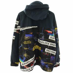 AVIREX ファイターフォトスタンドジップジャケット アウター 総柄 L 紺 ネイビー 黒 ブラック 6112132