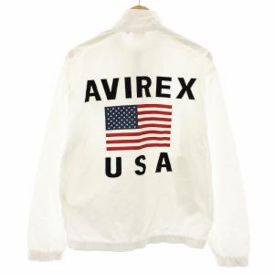AVIREX ジャケット USフラッグ アウター ジップアップ L 白 ホワイト 783-3155003 /YT GY12