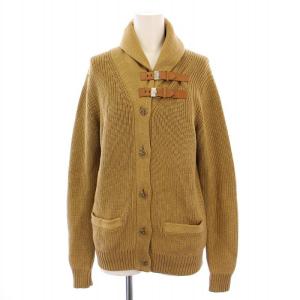 ニット カーディガン 長袖 ショールカラー ベルト M ベージュ /BM MA