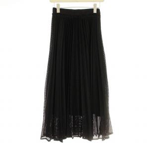 23SS メッシュプリーツスカート FWFS234002 アコーディオンプリーツ フレア ロング マキシ