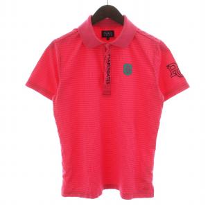 ポロシャツ 半袖 ロゴ ワッペン ゴルフウェア 4 M ピンク /DK PN