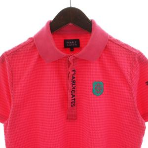 PEARLY GATES ポロシャツ 半袖 ロゴ ワッペン ゴルフウェア 4 M ピンク /DK PN