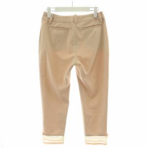 M'S GRACY 19年製 クロップドパンツ リボン サテン切替 36 ピンクベージュ NM-916107 /KH PN