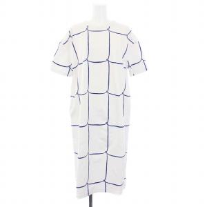 ribbon frame カットソーワンピース 半袖 ロング 総柄 38 白 ホワイト ws8181 /KH