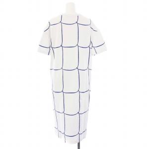 mina perhonen ribbon frame カットソーワンピース 半袖 ロング 総柄 38 白 ホワイト ws8181 /KH