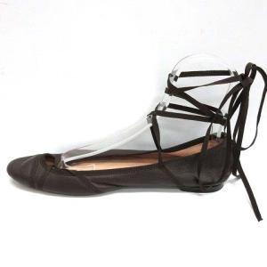Repetto バレエシューズ パンプス フラット レースアップ 25cm 茶 ブラウン /KH PN