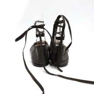 Repetto バレエシューズ パンプス フラット レースアップ 25cm 茶 ブラウン /KH PN