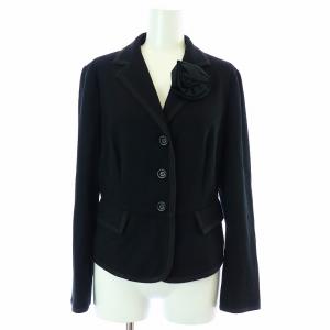 MOSCHINO CHEAP AND CHIC スーツ テーラードジャケット タイトスカート ひざ丈 コサージュ付き I42 黒 ブラック /KH PN