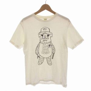 Tシャツ カットソー プリント 半袖 コットン M 白 ホワイト /DK GY03 PN