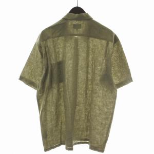 BEAMS ポリエステルリネンネオルーズフィットミニレギュラーシャツ カジュアル 半袖 麻 XL べージュ 11-01-1290-457