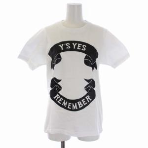 ヨウジヤマモト パープルレーベル Tシャツ カットソー 半袖 ロゴ プリント 3 L 白 ホワイト /DK