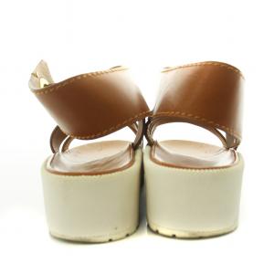 Chloe サンダル ストラップ レザー 39 26.0cm 茶 ブラウン /DK PN