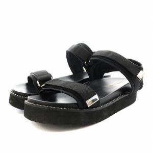 サンダル ストラップ 厚底 37 黒 ブラック /KH PN OF