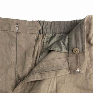 23区 23SS 洗える リネン レーヨン ストレッチ ワイドパンツ 38 M カーキ PRWOSM04050405