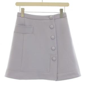 台形スカート フレア ミニ丈 36 S 紫 パープル /DK GY30 PN