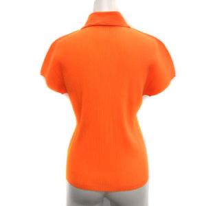 PLEATS PLEASE ISSEY MIYAKE イッセイミヤケ ポロシャツ ブラウス カットソー 3 L 蛍光オレンジ /DK EC PN