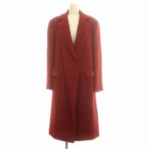 チェスターコート COD8CW0180 シャギーファー アルパカ混 ロング コート 32 ボルドー 赤