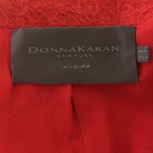 DONNA KARAN チェスターコート COD8CW0180 シャギーファー アルパカ混 ロング コート 32 ボルドー 赤