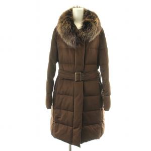 ダウンコート フォックスファー 9 ブラウン