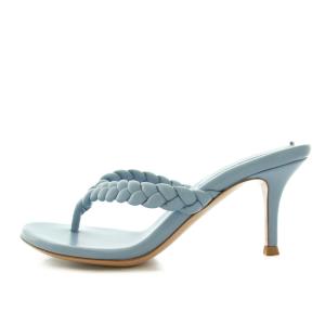 Gianvito Rossi TROPEA 編込み レザー サンダル ハイヒール 35.5 22.5cm 水色 ライトブルー /DK