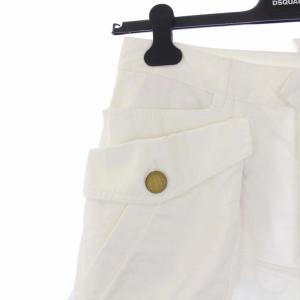DSQUARED2 ショートパンツ ワイドボタンダウン 38 M 白 ホワイト /DK GY29 PN