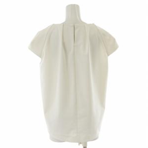 ESTNATION シャツ ブラウス ギャザー プルオーバー フレンチスリーブ 38 M 白 ホワイト /DK PN