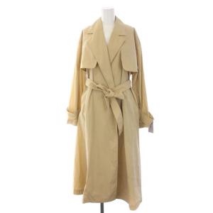 23SS サイドスリットラップコート ロング ウエストベルト ナイロン 0 S ベージュ 61-19-0086-462