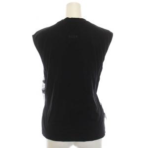 MSGM アシンメトリー チュールTシャツ カットソー ノースリーブ S 黒 ブラック 3442MDT86 /DK