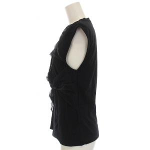 MSGM アシンメトリー チュールTシャツ カットソー ノースリーブ S 黒 ブラック 3442MDT86 /DK