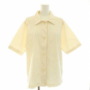 シャツ ブラウス 半袖 胸ポケット コットン 1 S アイボリー /DK PN