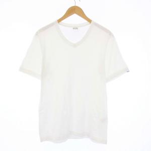 Vネック Tシャツ カットソー 半袖 ロゴ M 白 ホワイト /KH PN