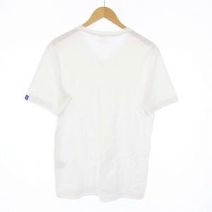 LOOPWHEELER Vネック Tシャツ カットソー 半袖 ロゴ M 白 ホワイト /KH PN