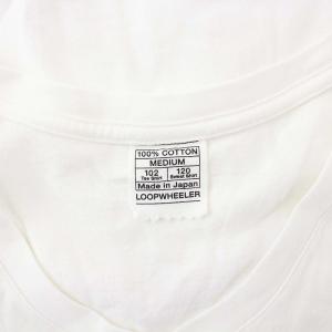 LOOPWHEELER Vネック Tシャツ カットソー 半袖 ロゴ M 白 ホワイト /KH PN