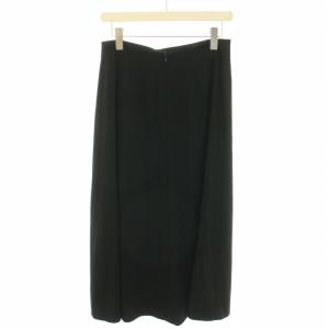 20SS バックサテンフレアスカート ロング マキシ 36 黒 ブラック /KH PN